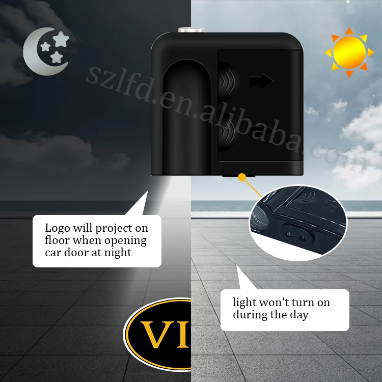 2pcs Universal Wireless Smart Sensor Car Projection LED Projector Door Ghost Light Shadow 3D Welcome Light Laser Emblem Logo