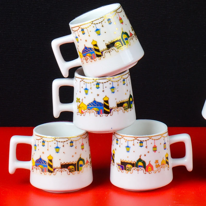 Ramadan Eid Supplies Ceramic Coffee Cup Set 6 Cups And Saucers Gift Box ...