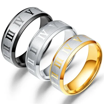 High Quality Spinner Ring Roman Digital Ring Stainless Steel Ring for Women Man