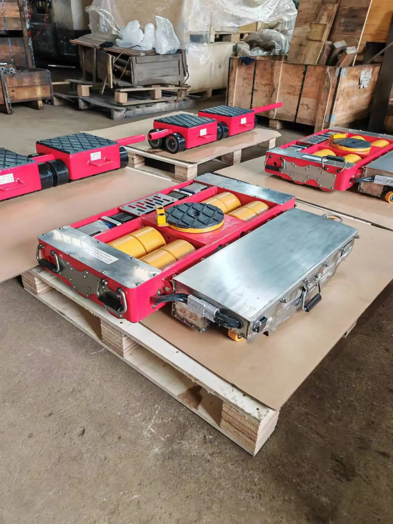 30 Ton Electric Machine Moving Skate 8 Wheels Type for Heavy Machine Carry Electric Cargo Trolley