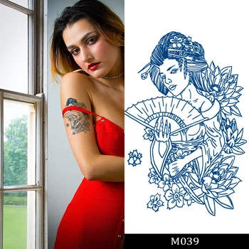 BXTATセミパーマネントブルージェニパジュースタトゥーシャーク