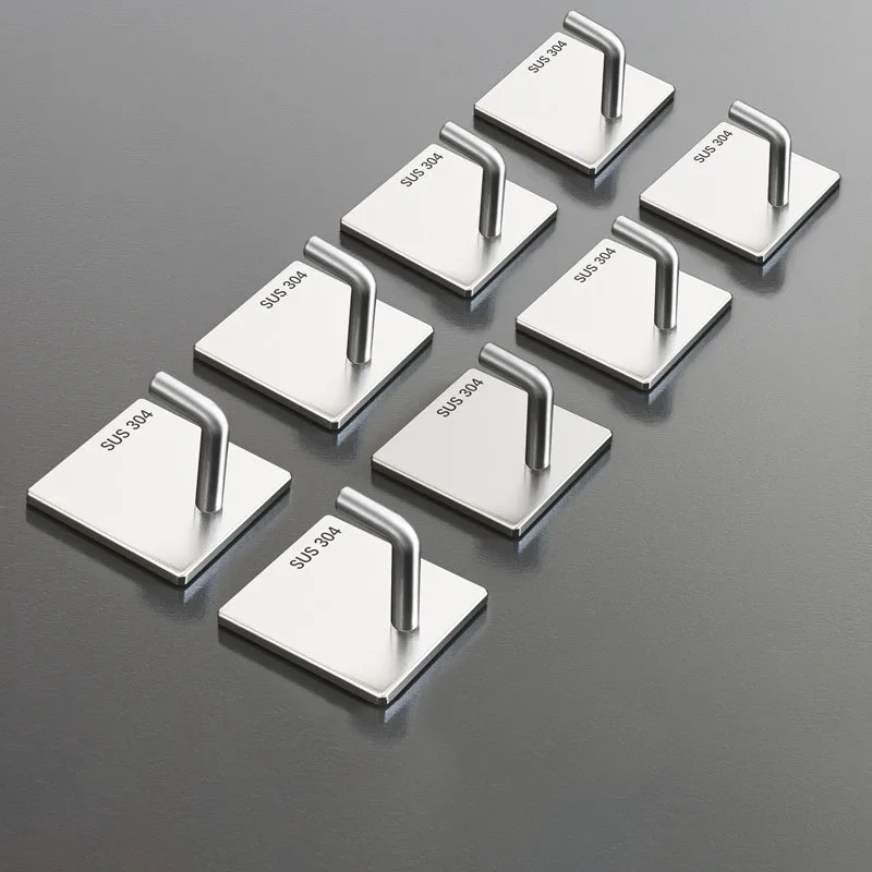 Chinese Supplier Stainless Steel 304 Self Adhesive Wall Hook Kitchen Doors Towel Hooks Self-Adhesive Wall Sticker Hook