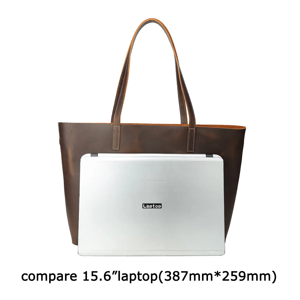 Tiding Custom Luxury Vintage Ladies Real Crazy Horse Leather Tote Shoulder Bag Genuine Leather Woman Tote Bag Handbag