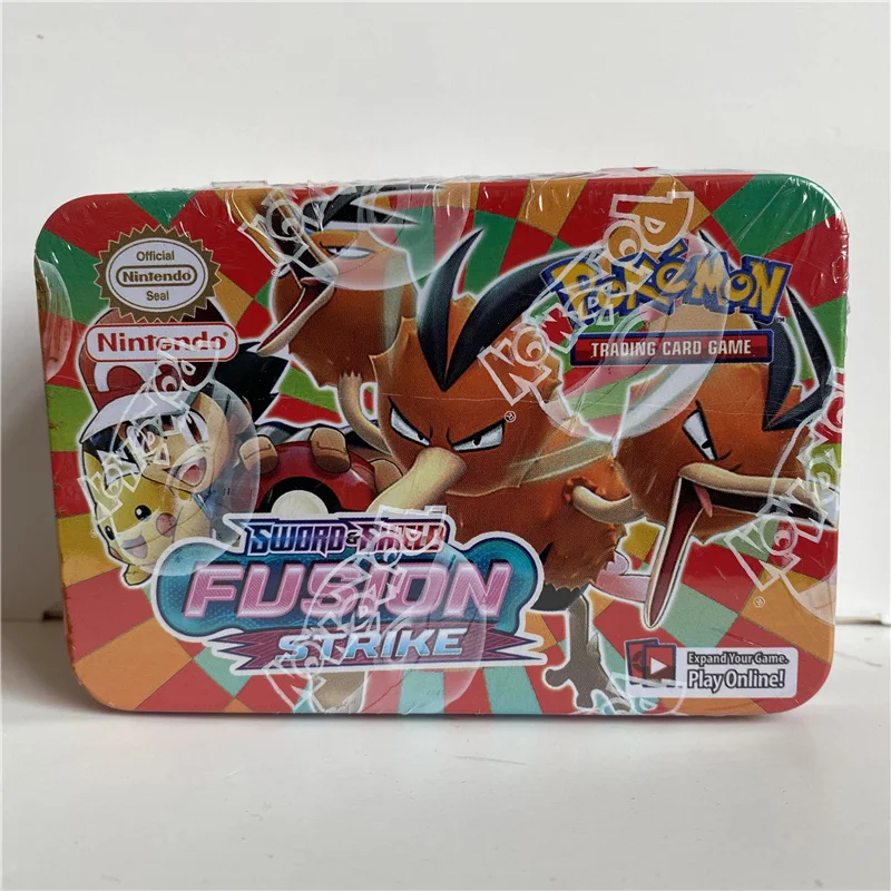 42 шт./компл. железный металлический ящик тыкать Мон Такара Томи боевые игрушки Пикачу игры аниме банковские карты Монс железная коробка для