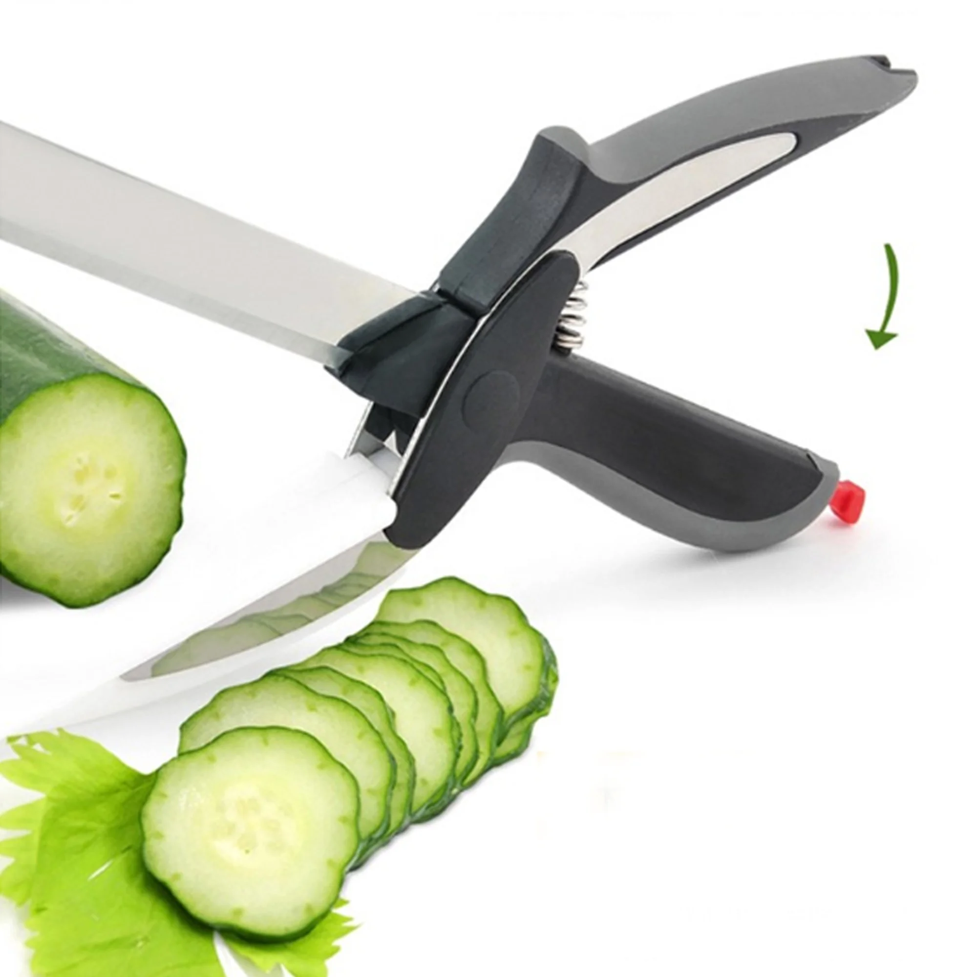 Hot Sale 2-in-1 Kitchen Scissor Smart Multifunction Vegetable Cutter with Knife and Cutting Board