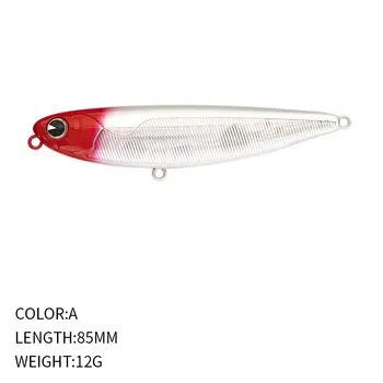 12g 85mm Stainless Steel Dog Lure for Sea Bass Red Eye Floating Printed Pencil Hard Bait – Pencil – view 4
