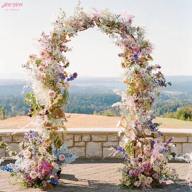 New Product Ideas Wedding Flower Arch Backdrop Artificial Flower Home Party Event Stage Background Flower Stand Decoration.
