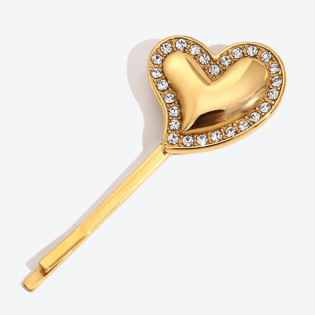 European Style Heart Stainless Steel Hair Clips for Women and Girls Alloy Metal Hair Decoration Accessories