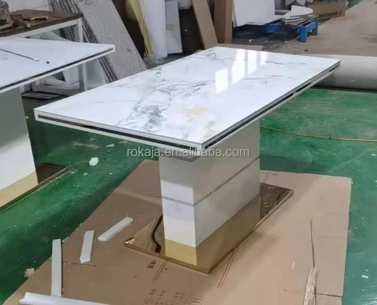 Dining Table Set Factory Price Modern Mermaid Dining Table 6 8 Chairs Persons Dining Room Set Luxury Marble Slate