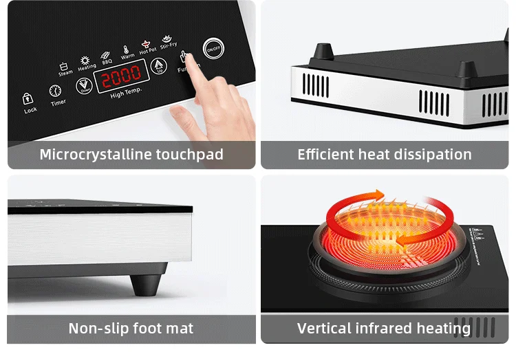 U.S.A UK Hot Sale Electric Infrared Cooktop Single burner for Home Hotel Ceramic Stove CB CE Certificate Infrared Cooker