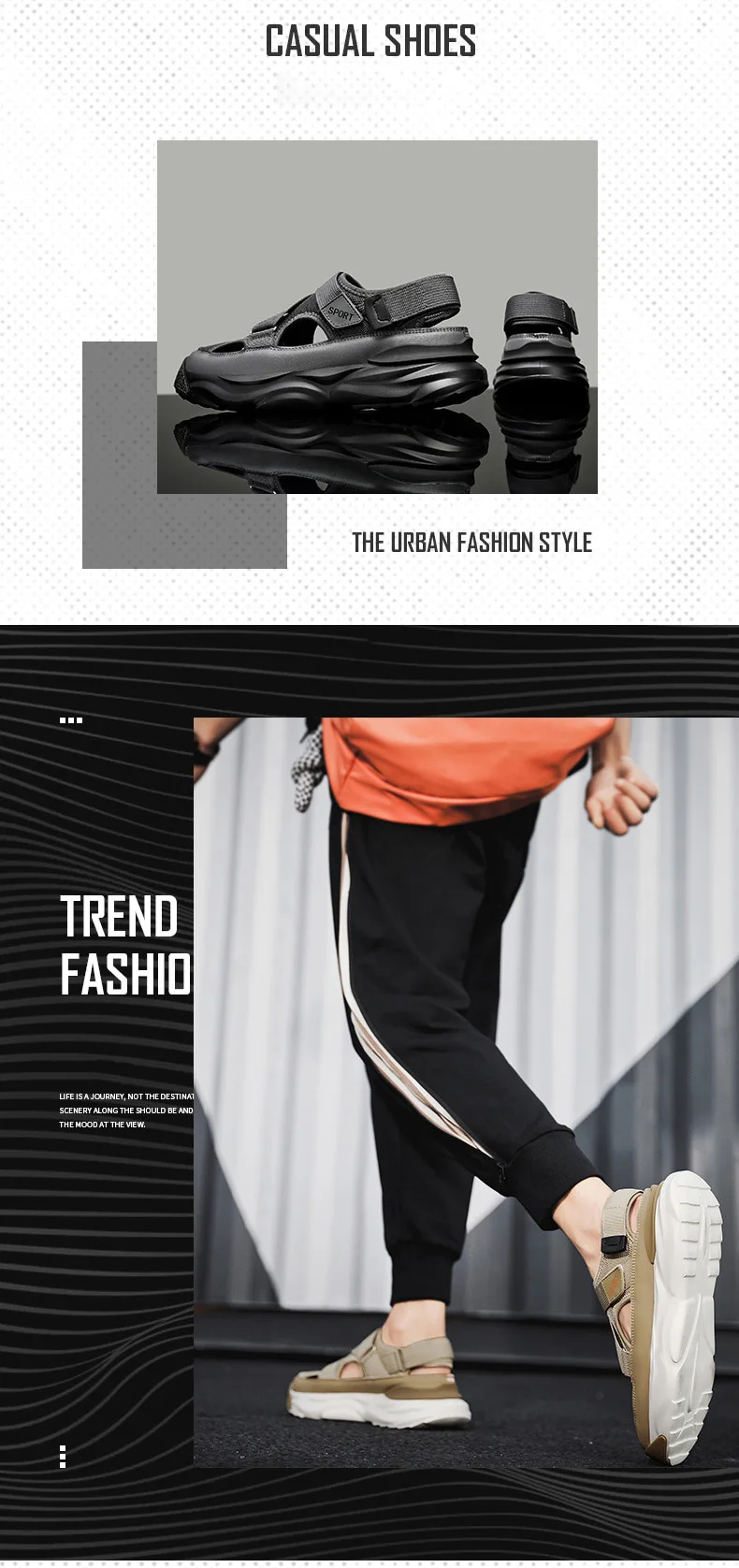 New Summer Outdoor Sports Antislip Anti Odor Men' S Casual Sandals