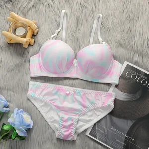Custom Good Quality Hot Pick Cute Nylon Women Back Closure Lingerie Push up Bra and Panties Underwear Set