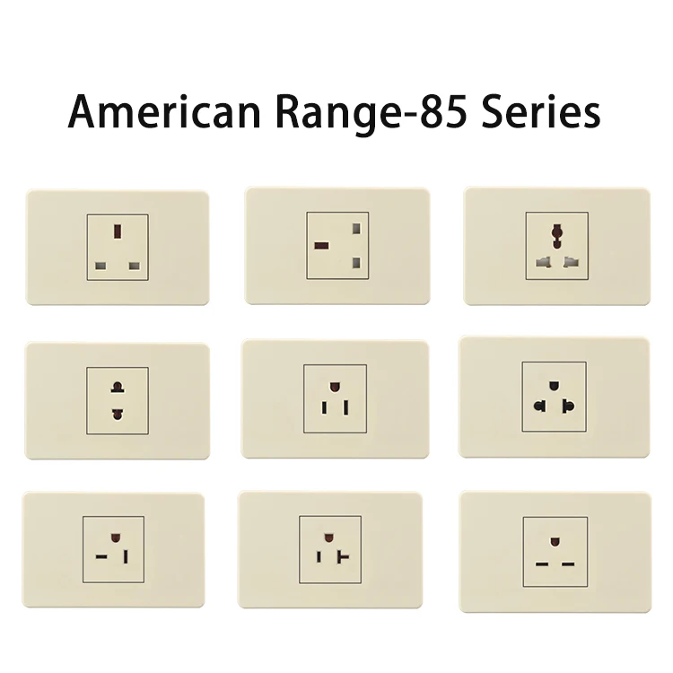VNX US Standard 250V 13A Beige Multi Function Universal Ac Power Smart 3-Pin Switch and Socket Panel