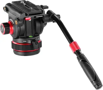 NEEWER Heavy Duty Video Tripod Fluid Head with Stepless Adjustable Pan/Tilt Damping, Quick Release Plate, Compatible with DJI