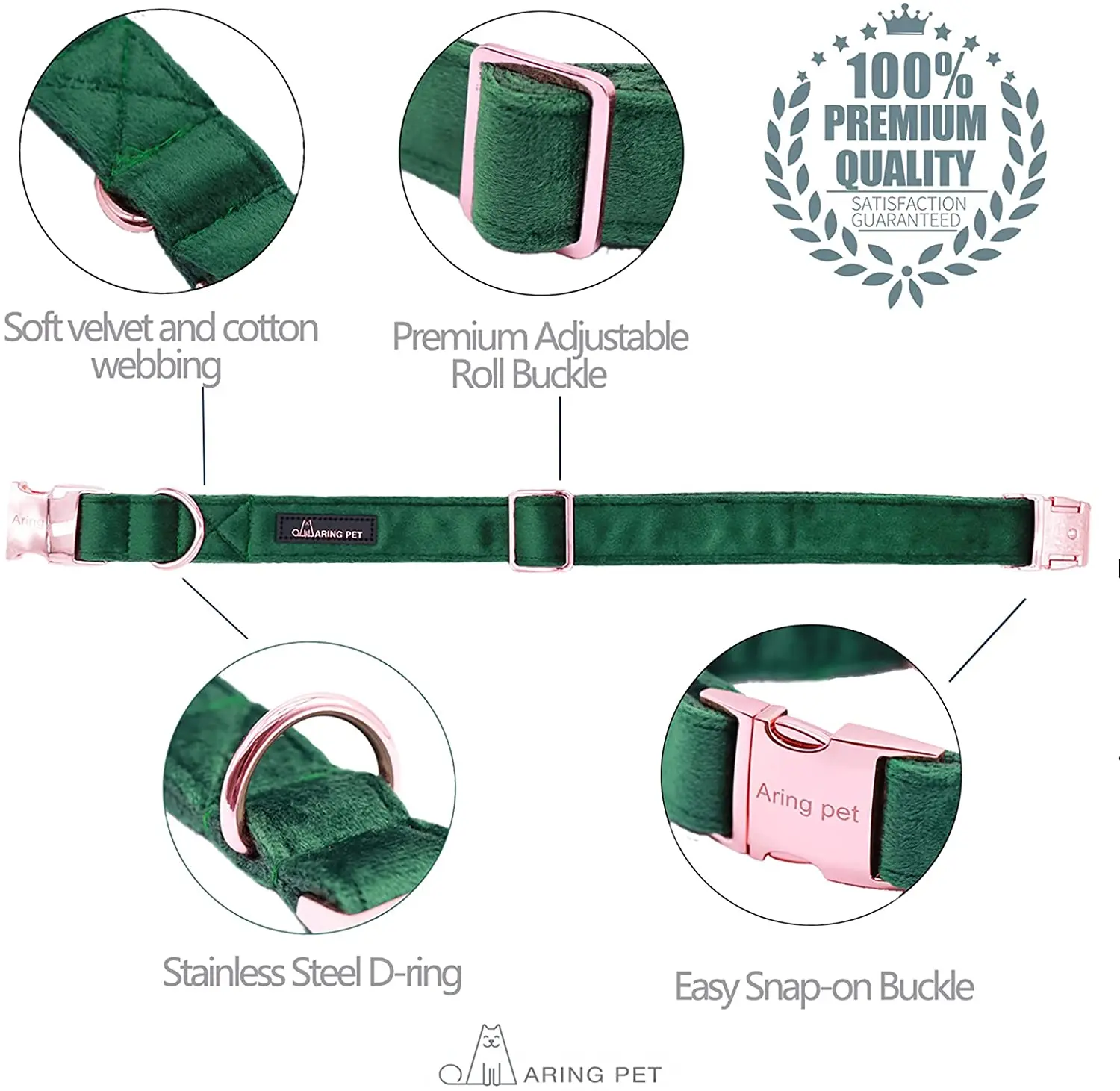 Bowtie Velvet Adjustable Simple Bow Custom Dog Collar for Girl and Boy Dog