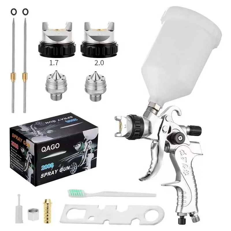 HVLP Paint Spray Gun for Wall Painting Pneumatic Tool with Three Different Spray Nozzles - Image 4