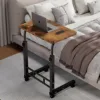 Simple bedside table black rack 60*40 charcoal burning wood