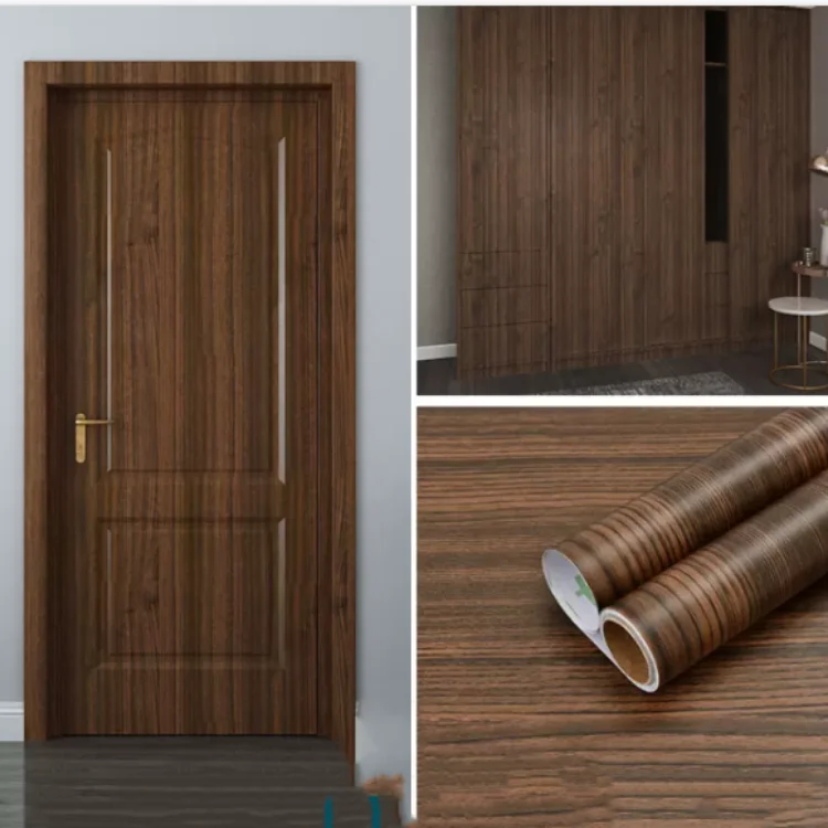 Interior Films Texture Wood Grain Pvc Door Film Lamination Decorative