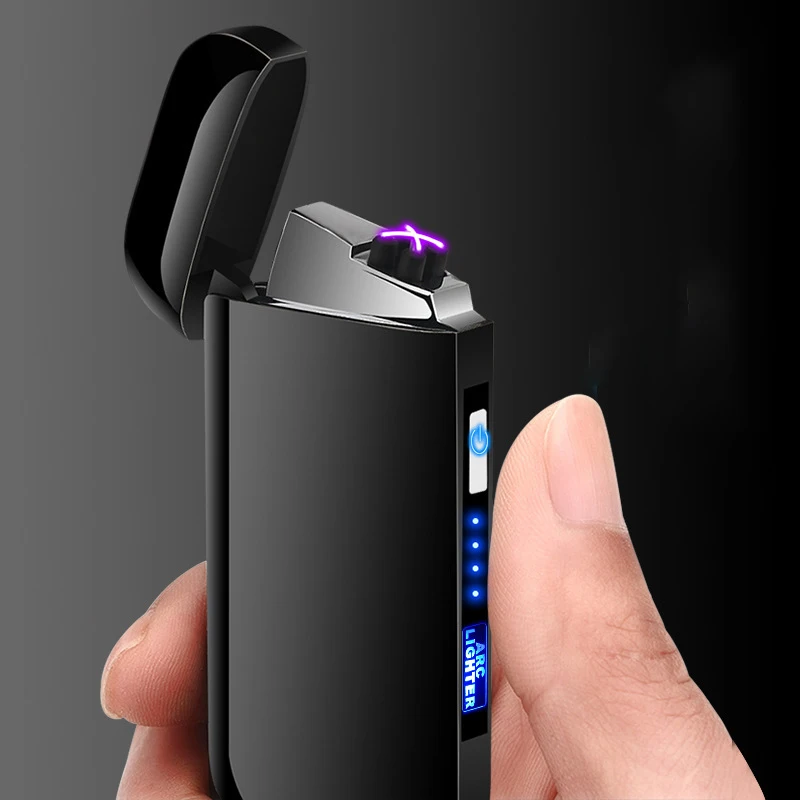 Dual ARC Electric Lighter USB Charging Plasma Cigarette Lighter for Smoking  Windproof Flameless Lighter