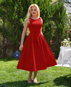 New Arrival Round Neck Backless Party Dress for Ladies Grand Hemline Banquet Evening Gown