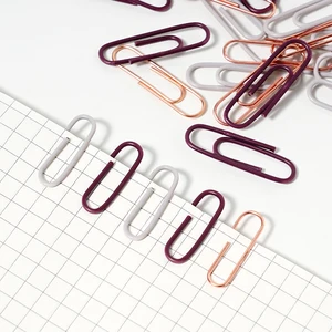 120 Piece Business Colored Gold Mixed Paper Clips in Acrylic Square Box