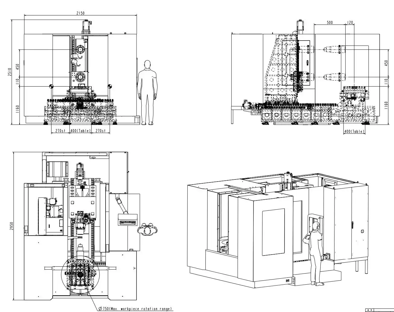 3 Axis Horizontal Cnc Milling Machine H8 3 Axis Cnc Minlling Machine 