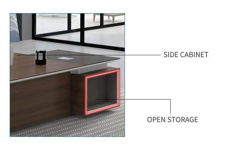 Luxury office furniture panel office desks large steady L shaped manager desk
