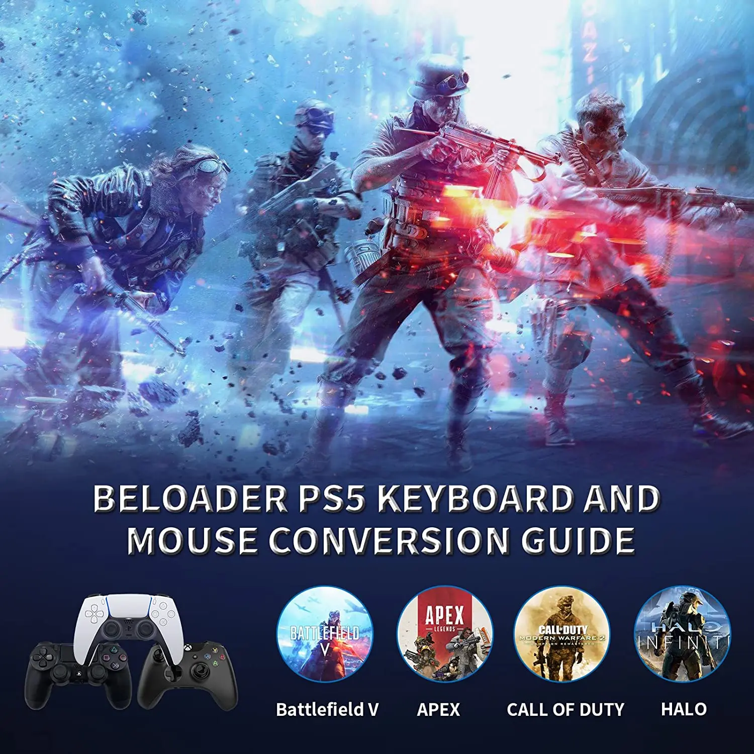2022 New Beloader Magic Keyboard And Mouse Adapter For Ps5 Various