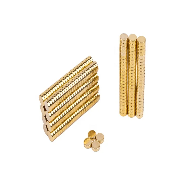 N52 N45 N35 Small Disc Neodymium Magnet with Gold Coating