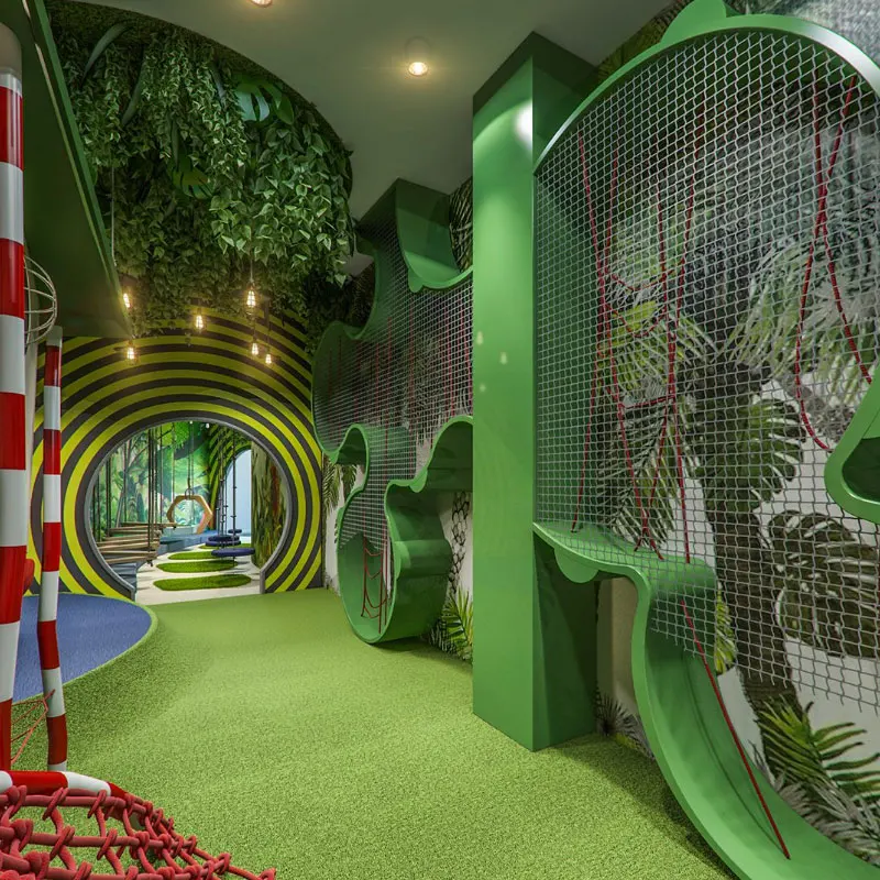 Forest Wood Theme Commercial Mall Kids Soft Play Area Obstacle Course Indoor Playground Equipment Fun Activities for Toddler