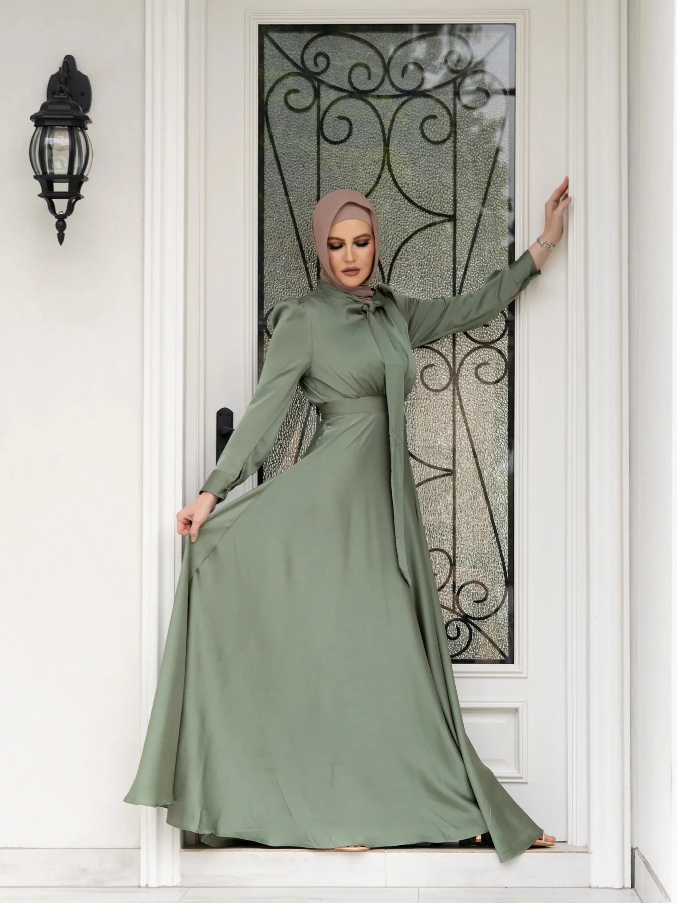 dress big long muslim ZYTECO Women Plus Size Maxi Satin Dress Muslim Caftans Oversized Loose Batwing Sleeve Gown Cape Kaftan Dresses,Black,One Size at Amazon Women's Clothing store