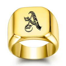 Factory Price Hot Sales 26-letter New Titanium Steel Ring Fashion Ring Jewelry