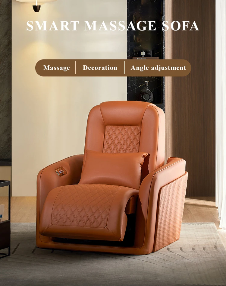 Modern European Style Home Electric Sofa Massage Chair Single Lounge Pu Leather Massage Heating 5892