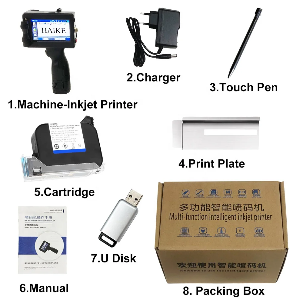 Portable Handheld Inkjet Printing Machine Date Serial Number Batch Code Stamp Making Machine for Small Business