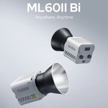 Godox ML60II Bi 70W Bi-Color 2800-6500K Ultra-Compact Handheld Outdoor LED Video Light Photography Lighting LED Mono Light product image