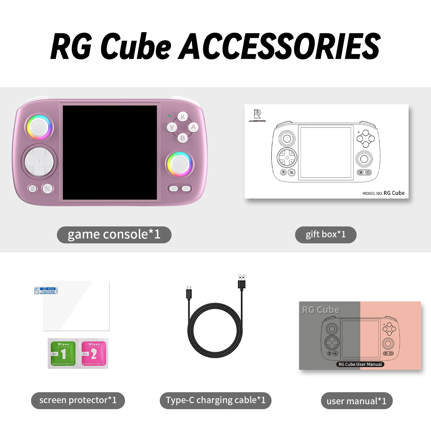 Anbernic RG Cube - Retro Handheld Game Player with IPS Screen