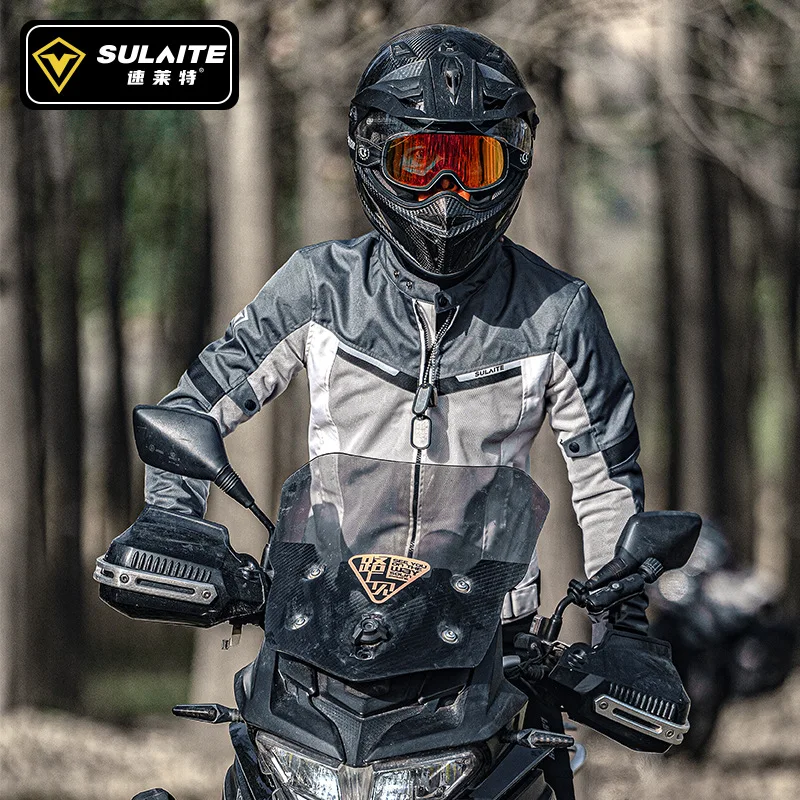 SULAITE Women's Breathable Leather Motorcycle Jacket for Riding