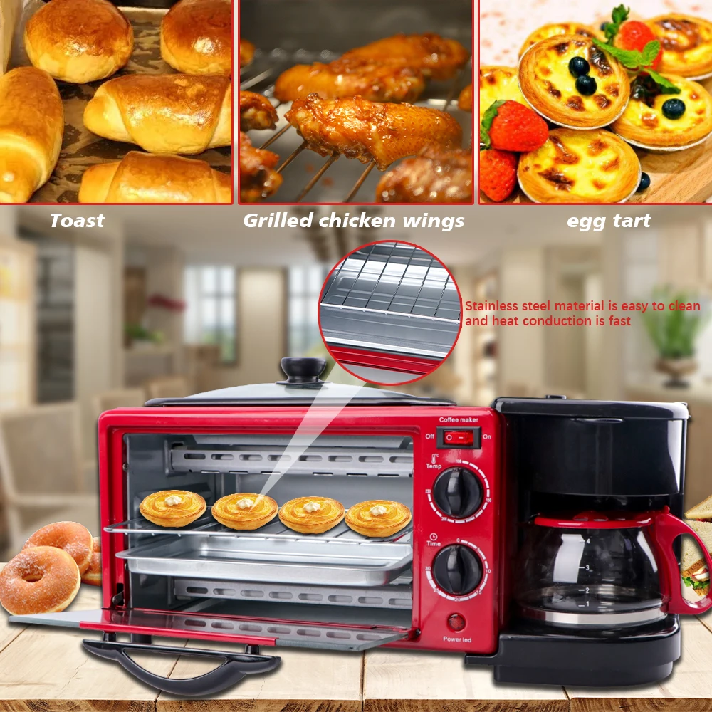 RAF 3 in 1 Home Appliance Multifunction High Heating Electric Mini Ovens with Coffee Maker Breakfast Maker