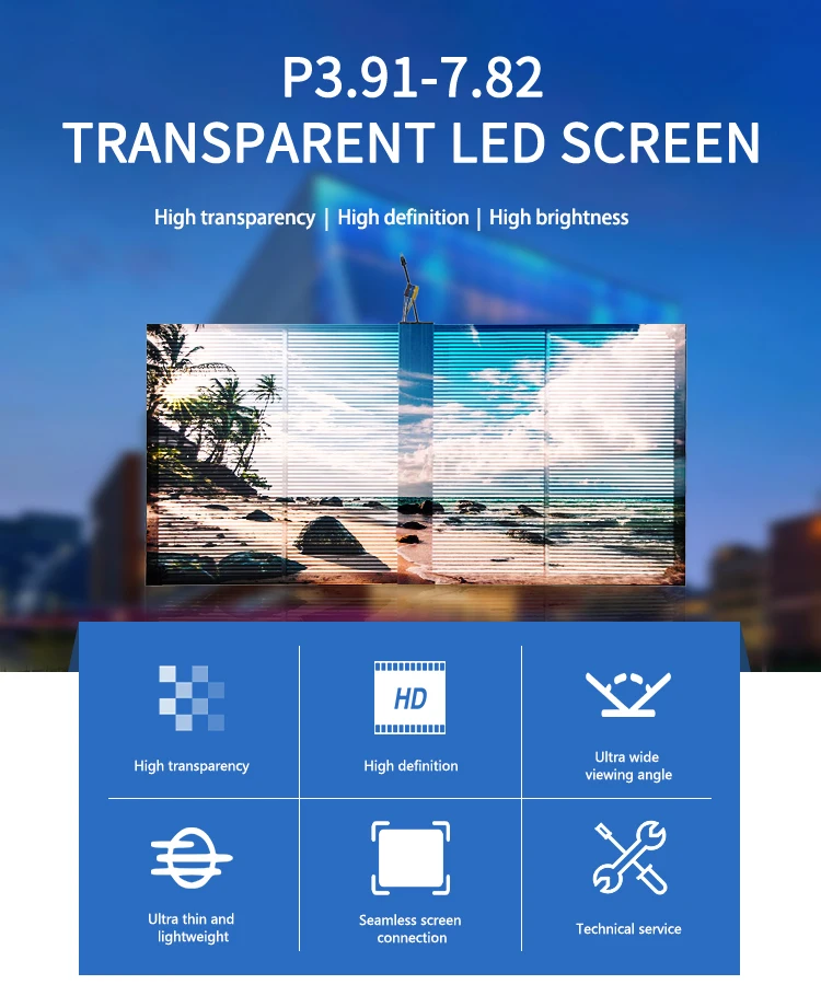 High Resolution Invisible Panel High Brightness Transparent Led Panel Advertising Displays for Glass ...