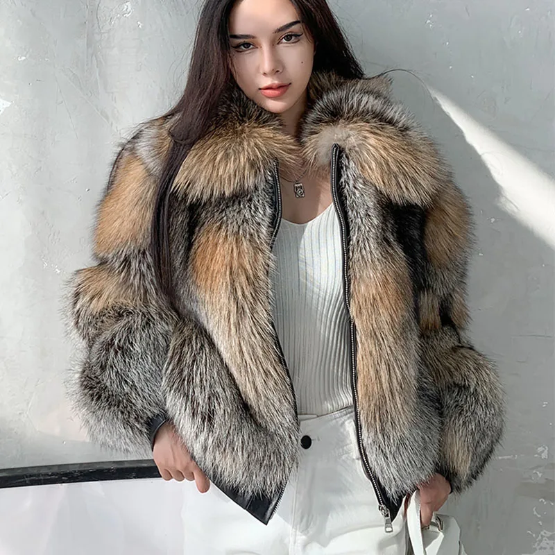 Alibaba.com: Strawberryfur CM-C-F155 Hooded Real Fox Fur Coat
