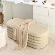 New Design Big Ottoman Bench Velvet Stool Bed End Bench Seat