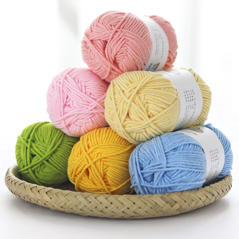 soft 5 ply color cotton knitting blended yarn crochet cotton acrylic blend yarn