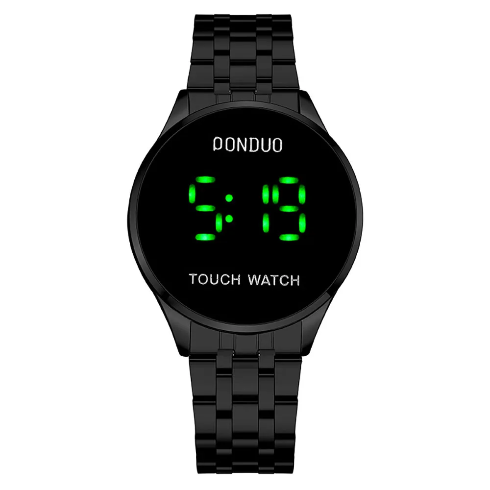 New Design Touch Screen LED Watch Digital Stainless Steel Band Wrist Led Watch