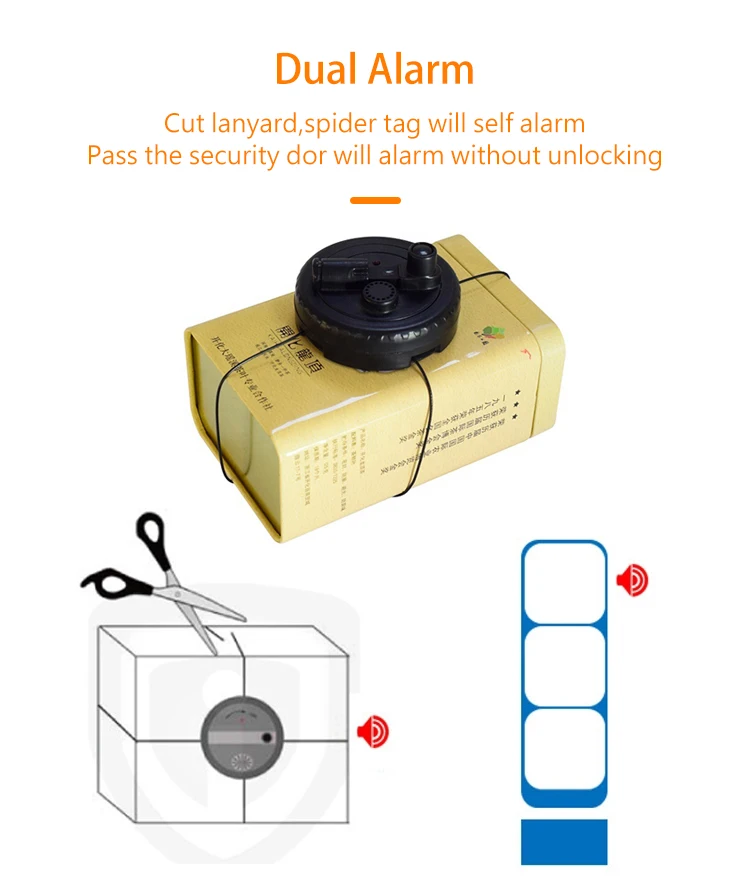 Easy To Use Selfalarming Eas Spider Alarm Tag For Box Wrap Buy Eas