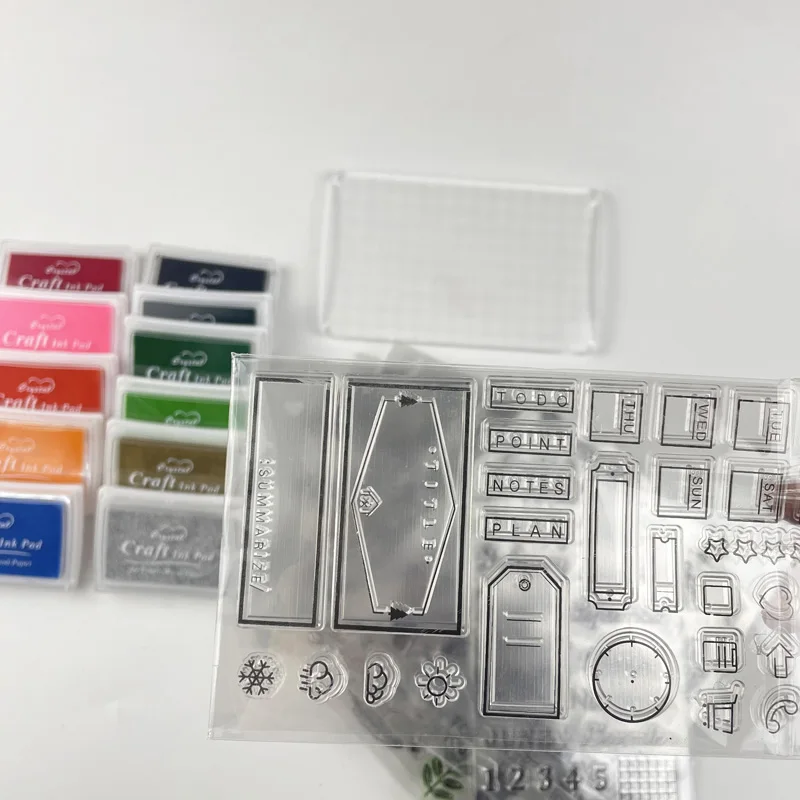 Handmade Decorative Reusable Clear Silicone Rubber Stamp Set Various ...