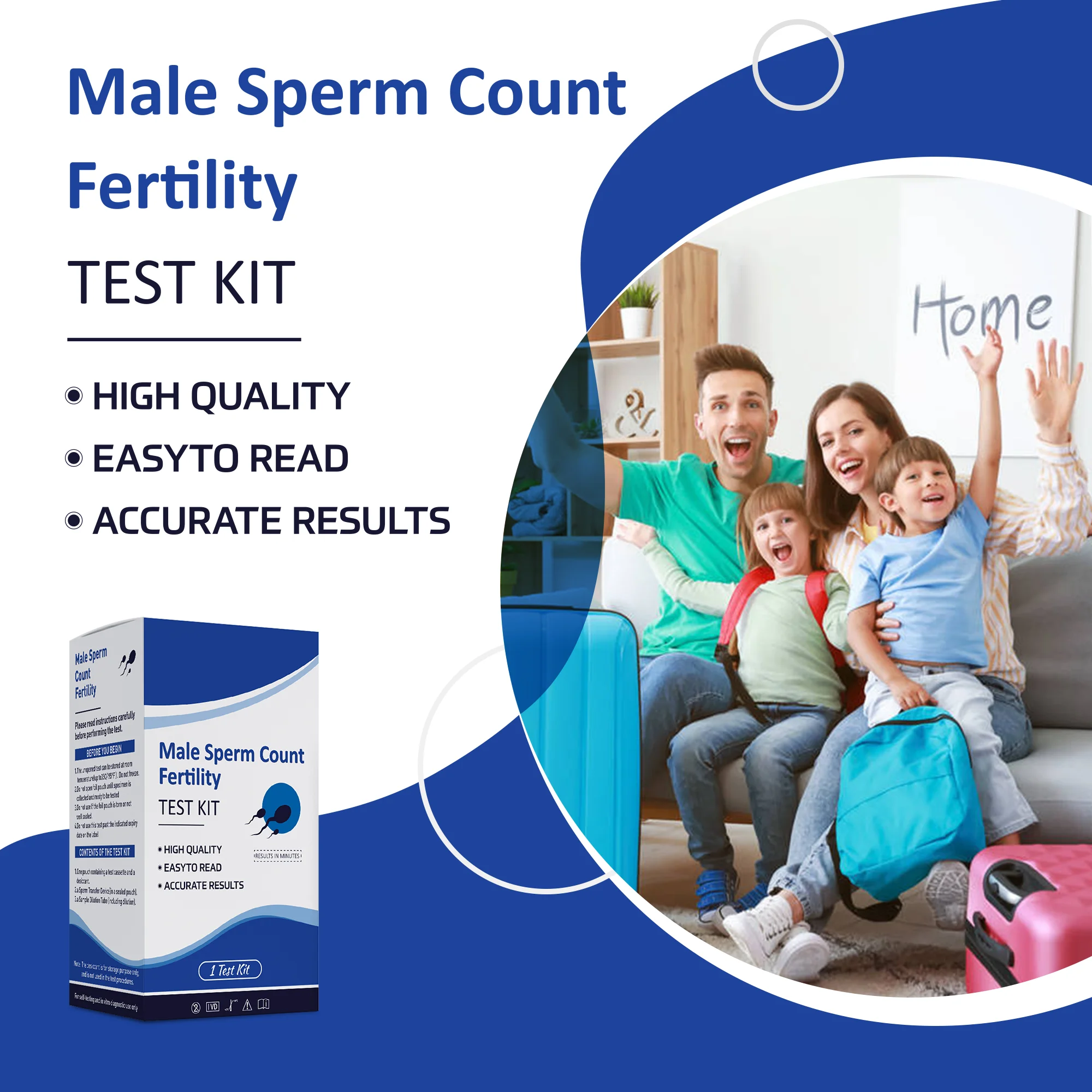 Male Fertility Starter Test Kit Male Sperm At Home Test Sperm Count ...