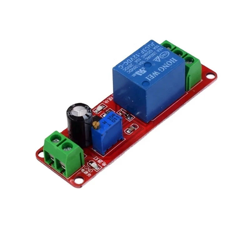 Temporizador De Retardo Interruptor Ajustable De 0 a 10 segundo con NE555 Eléctrico-inpute 12V 