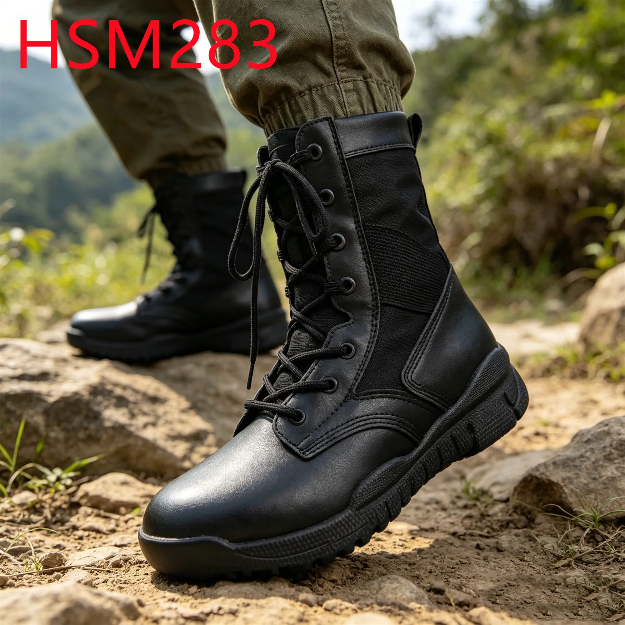 YYR,All Terrain Use Durable PU Outsole with Stitching Fighting Boots Mountaineering Zipper&velcro Design Hiking Boots HSM283