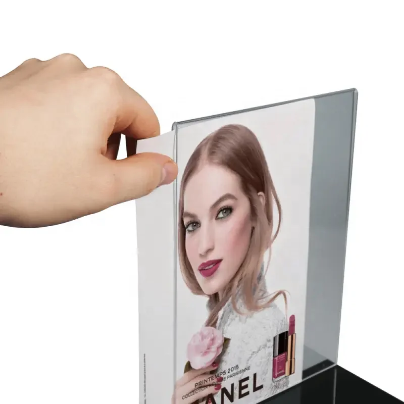 Premium Product Glorifier Unit Countertop Cosmetic Perfume Luxury Display Stand Clear Acrylic Glorifier With Poster