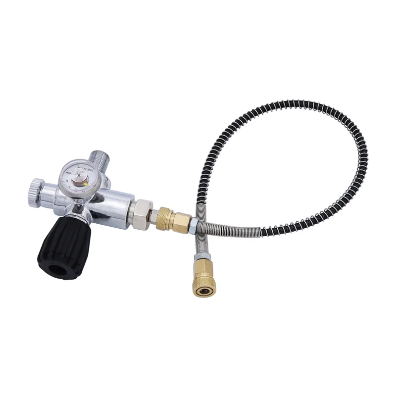 Adaptateur Valve DIN Sichuny Avec Manomètre - Tuyau Air PCP Remplissage Station Submersible Réservoir Air Comprimé Installation Facile